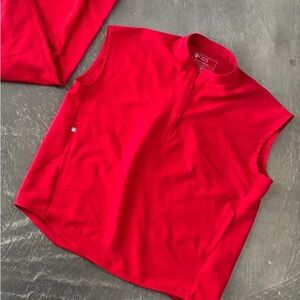 Figs Pop Red Technical Collection Rafaela Top